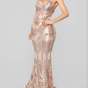 Rose gold lace gown